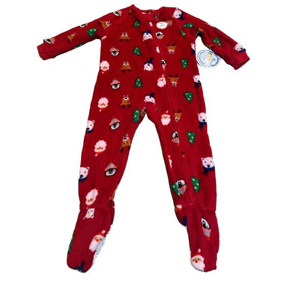 Family Pajamas Matching Baby Santa and Friends Footed Pajamas 24 Mo - Picture 1 of 8